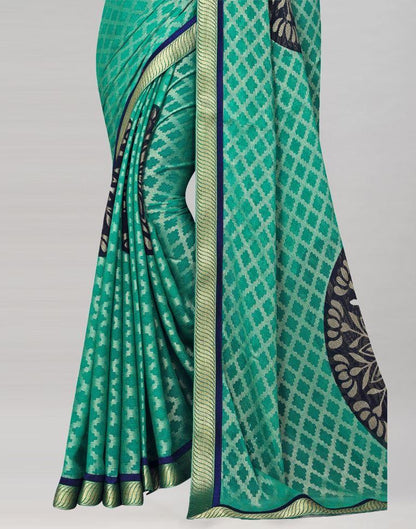 Rama Green Brasso Saree | Sudathi