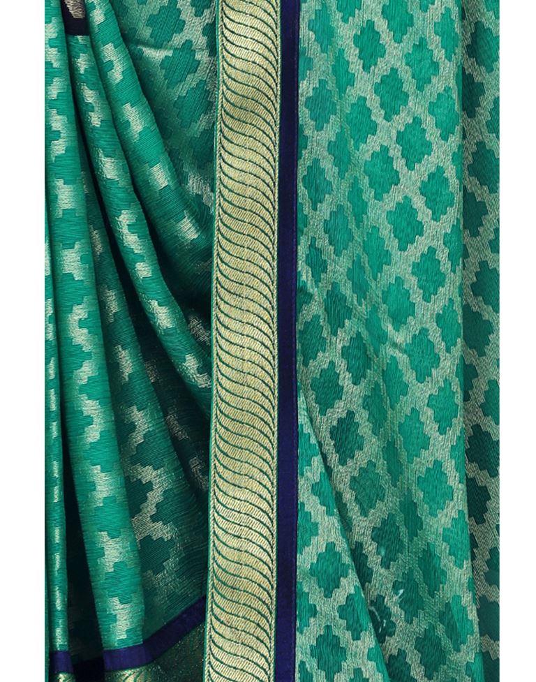 Rama Green Brasso Saree | Sudathi