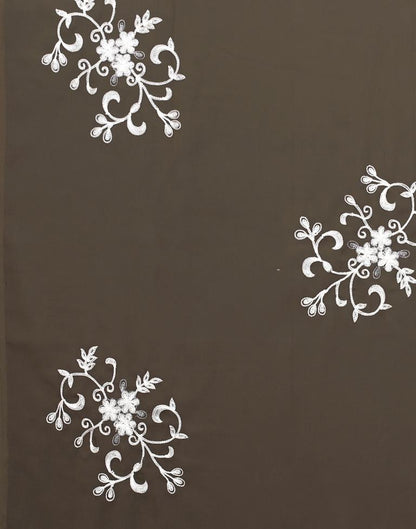 Coffee Brown Coloured Georgette Embroidered Partywear saree | Sudathi