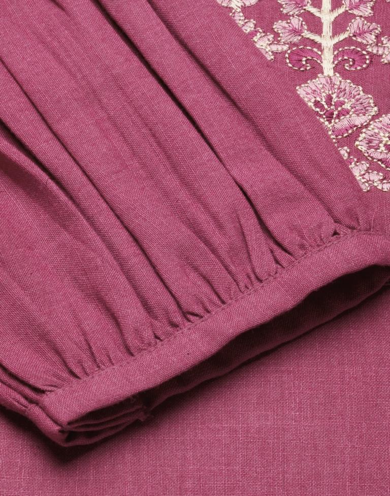 Onion Pink Kurti With Pant And Dupatta | Leemboodi