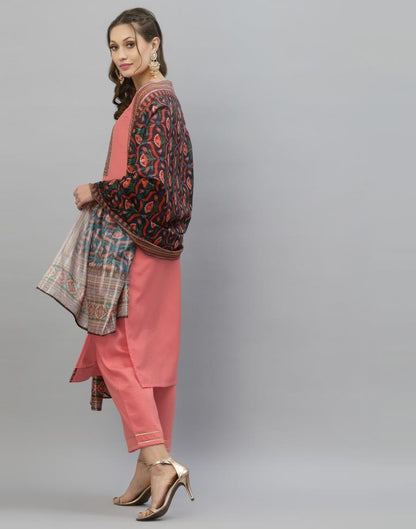 Coral Kurti With Pant And Dupatta | Leemboodi