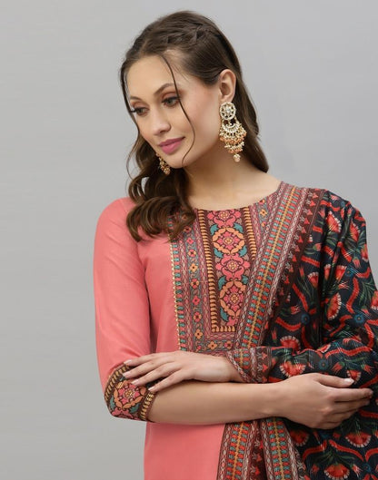 Coral Kurti With Pant And Dupatta | Leemboodi