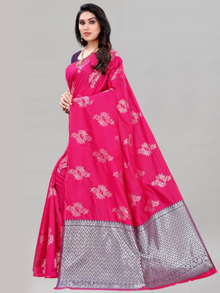 Pink Silk Jacquard Saree | Sudathi