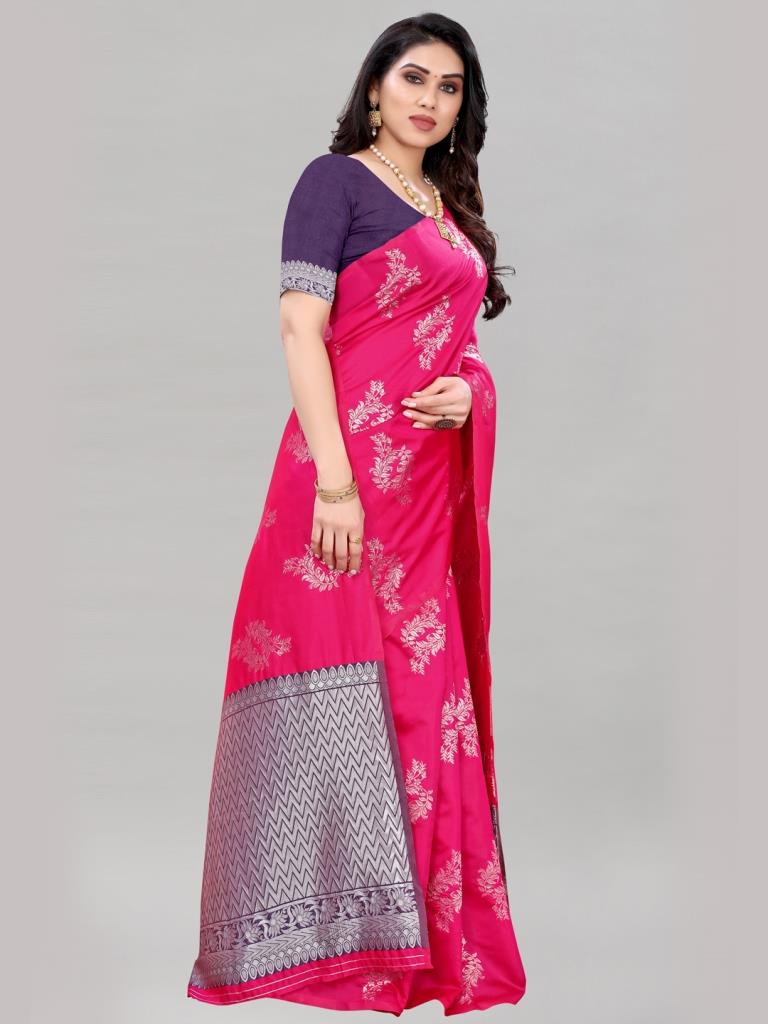 Pink Silk Jacquard Saree | Sudathi