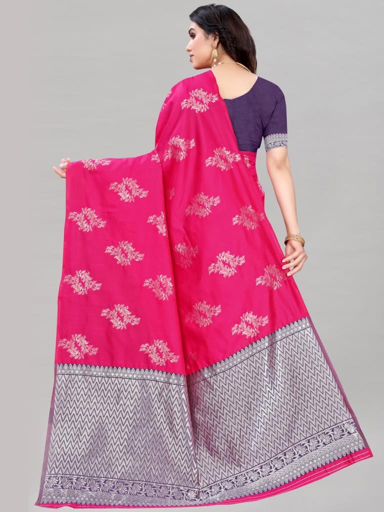 Pink Silk Jacquard Saree | Sudathi