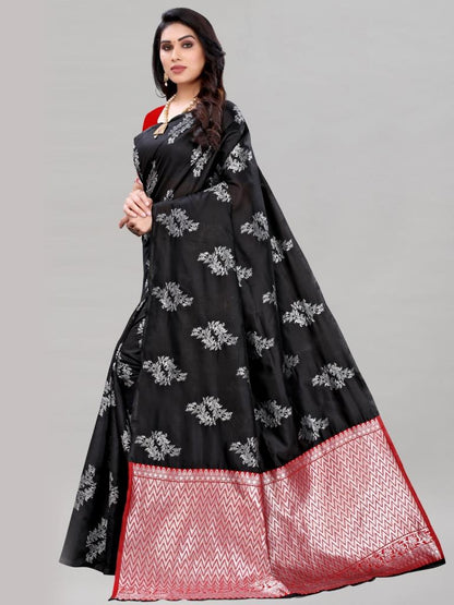 Black Silk Jacquard Saree | Sudathi