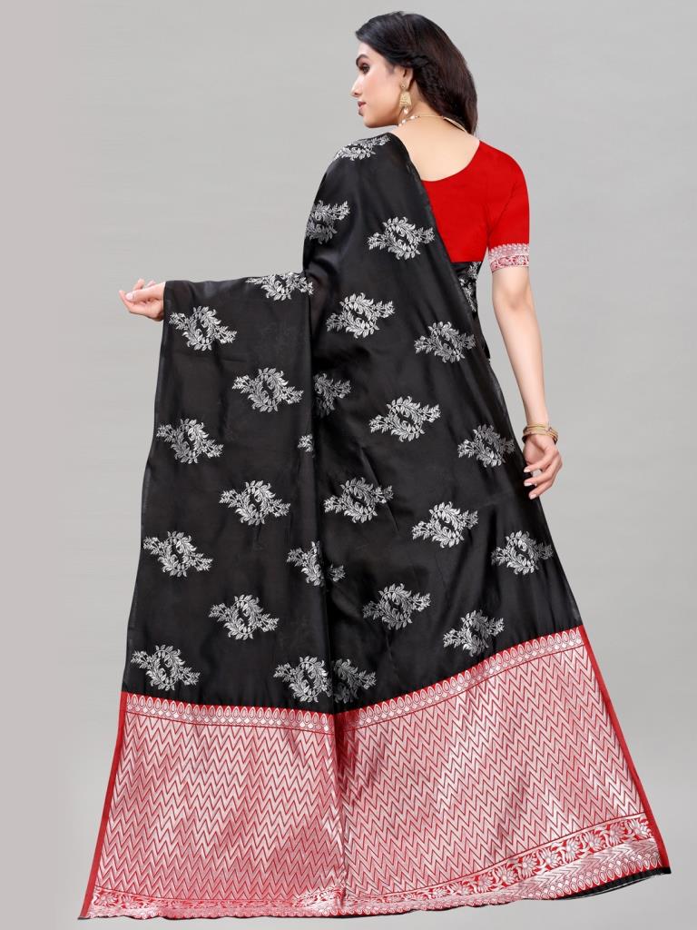 Black Silk Jacquard Saree | Sudathi