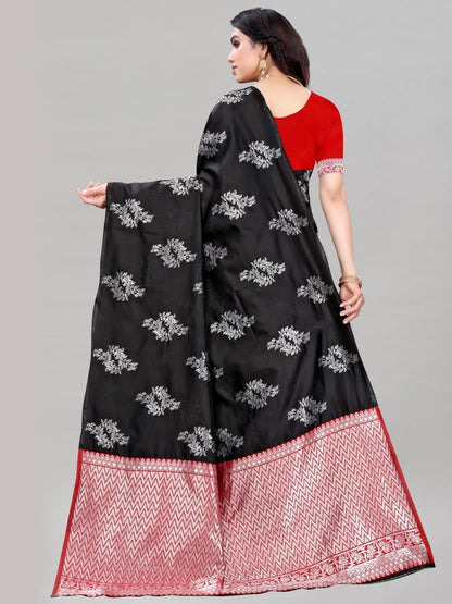 Black Silk Jacquard Saree | Sudathi