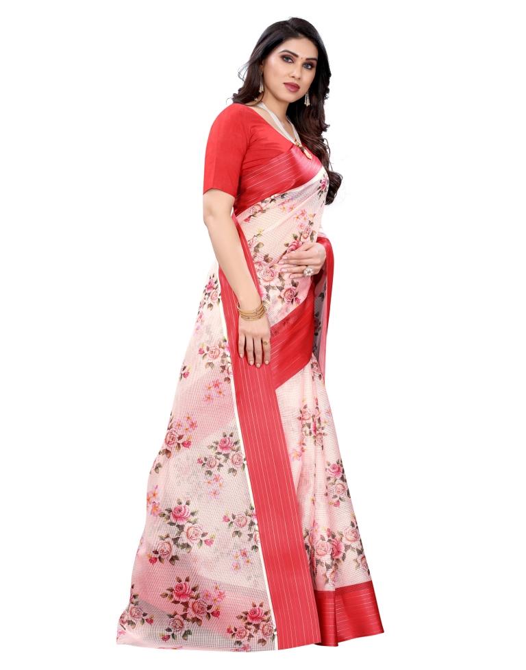 Peach Cotton Saree | Sudathi