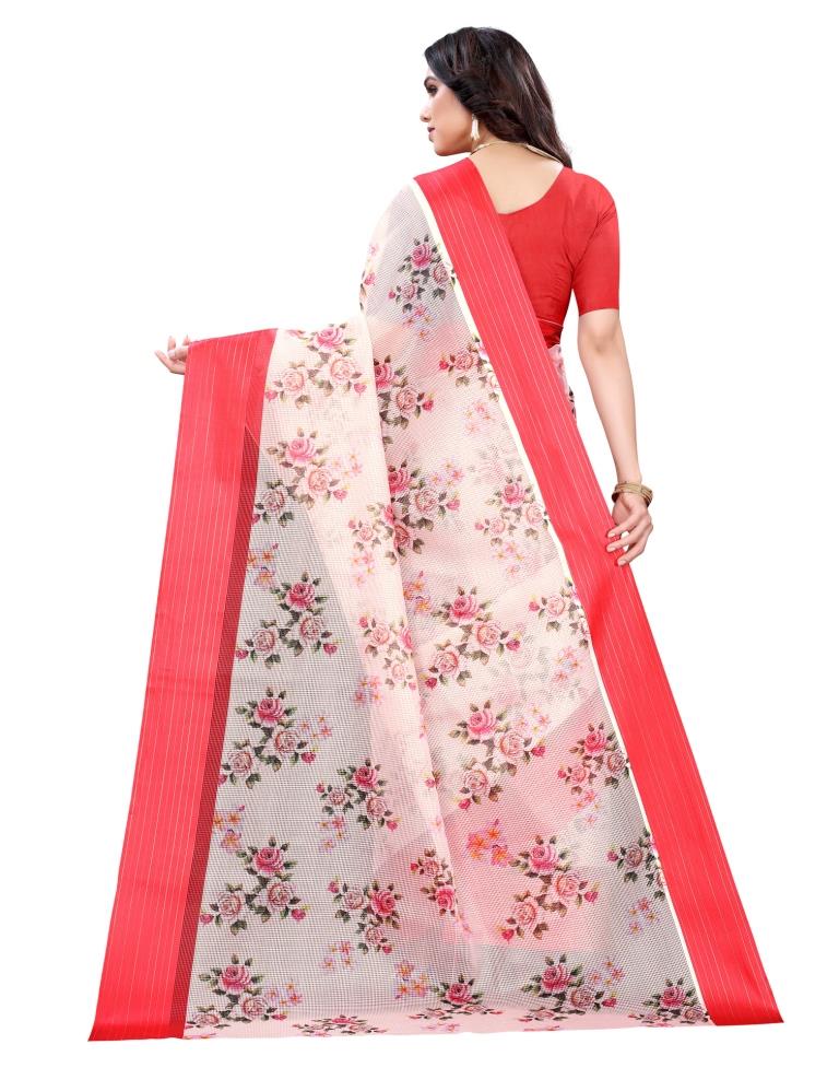 Peach Cotton Saree | Sudathi