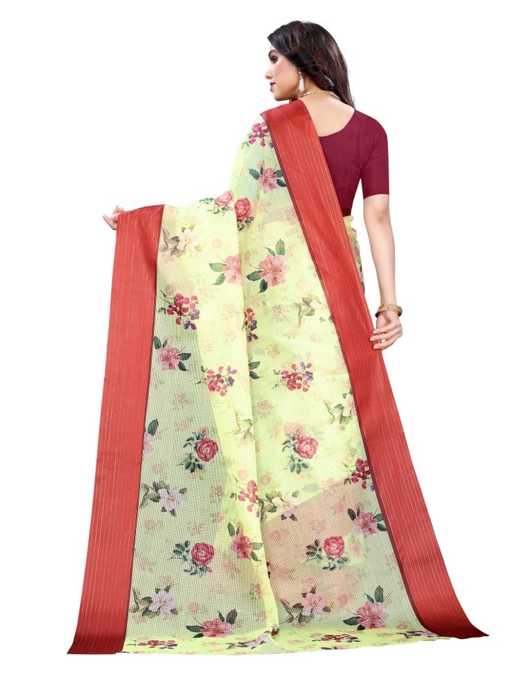 Pista Green Cotton Saree | Sudathi