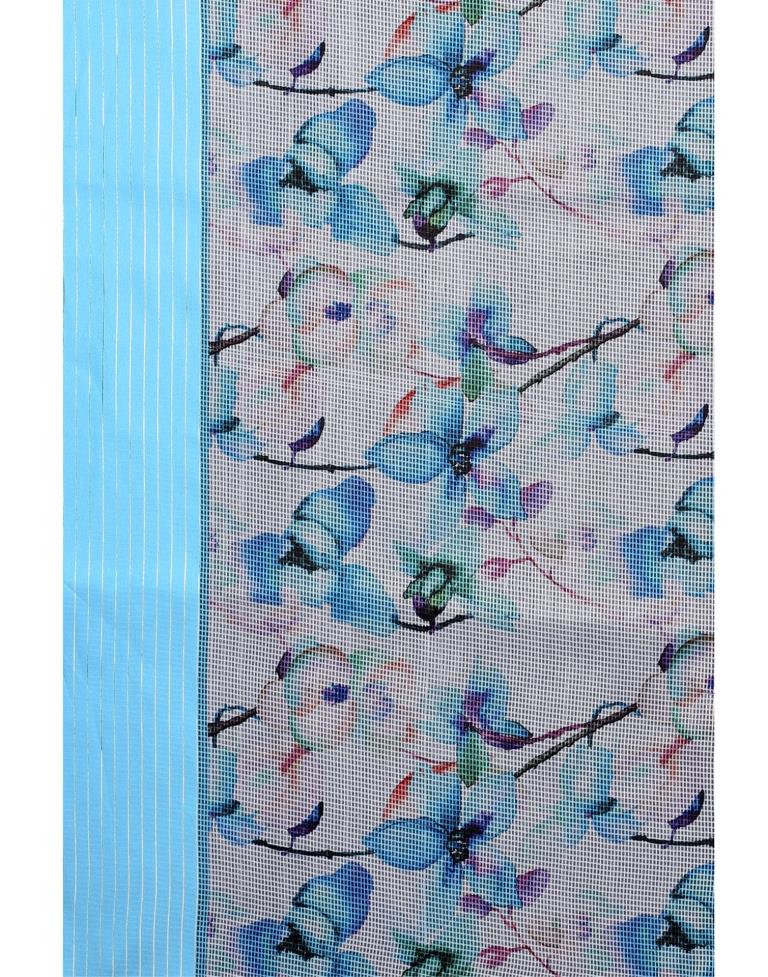 Sky Blue Cotton Saree | Sudathi