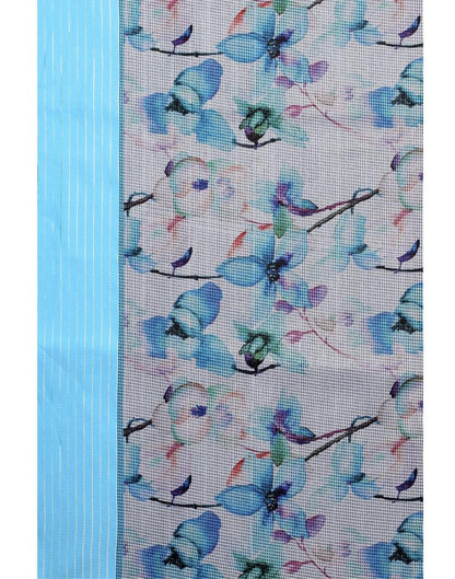 Sky Blue Cotton Saree | Sudathi