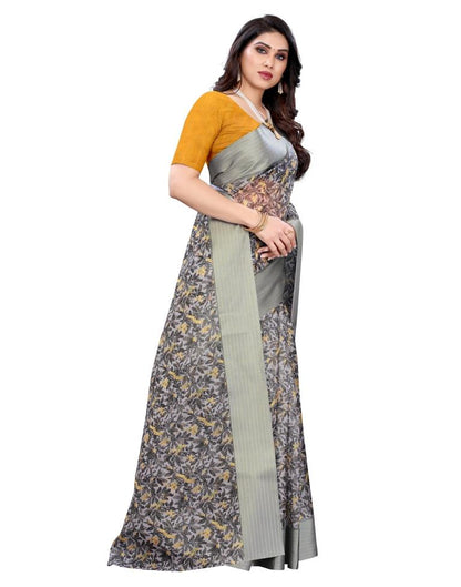 Grey Cotton Saree | Sudathi