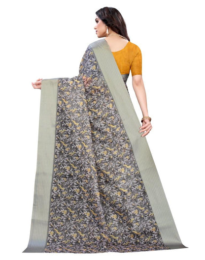 Grey Cotton Saree | Sudathi