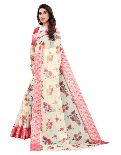 Cream Cotton Saree | Sudathi