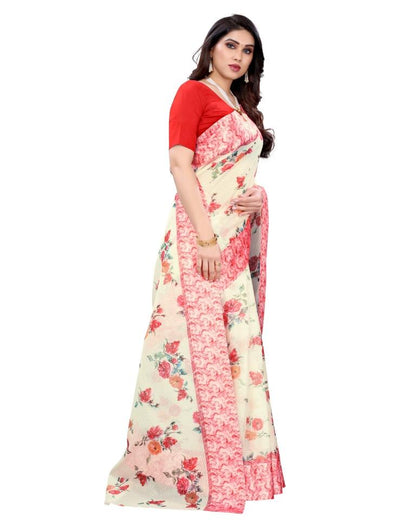 Cream Cotton Saree | Sudathi