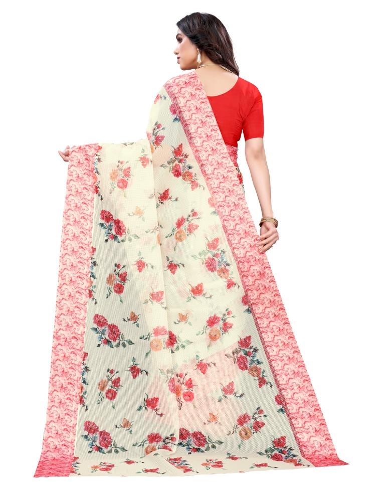 Cream Cotton Saree | Sudathi