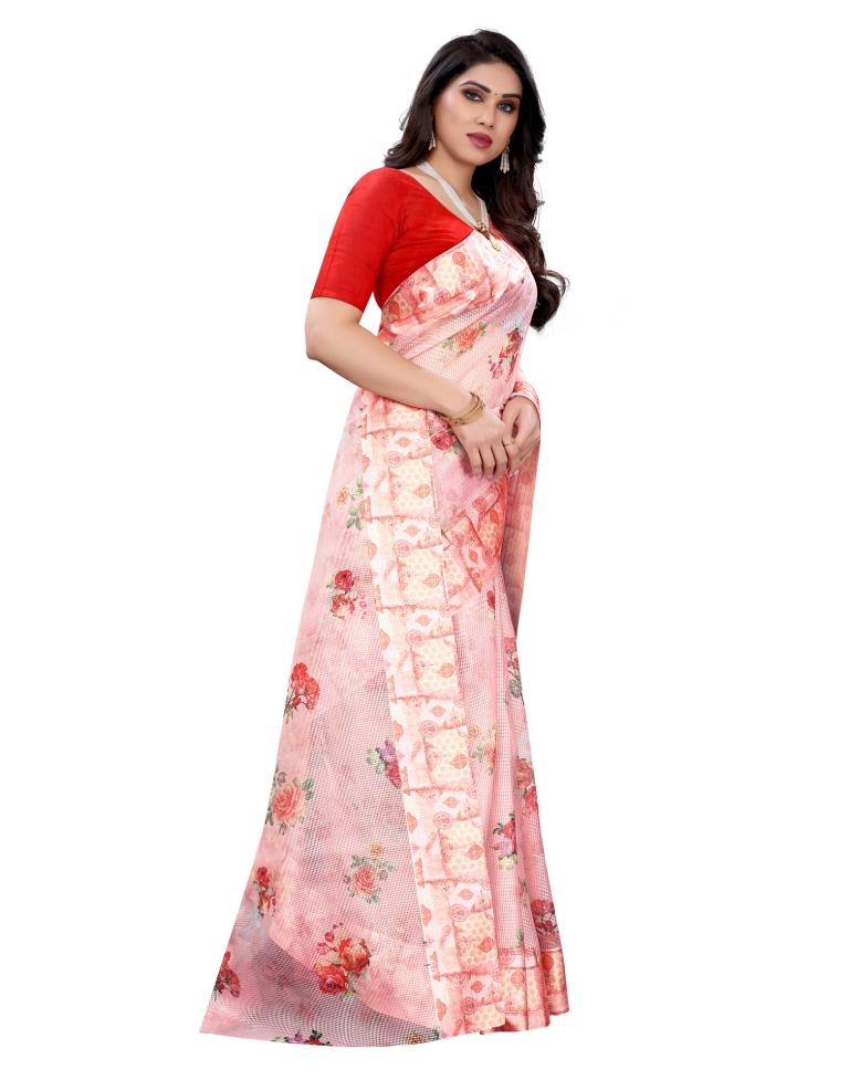 Rose Pink Cotton Saree | Sudathi