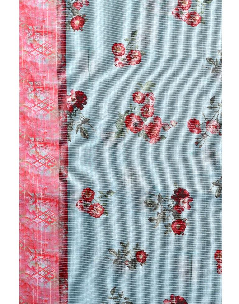 Sky Blue Cotton Saree | Sudathi