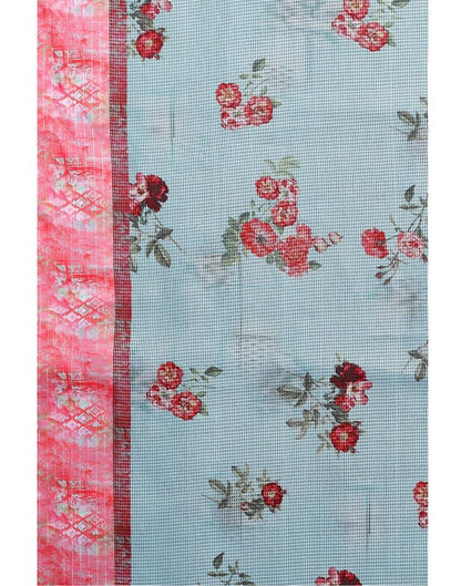 Sky Blue Cotton Saree | Sudathi