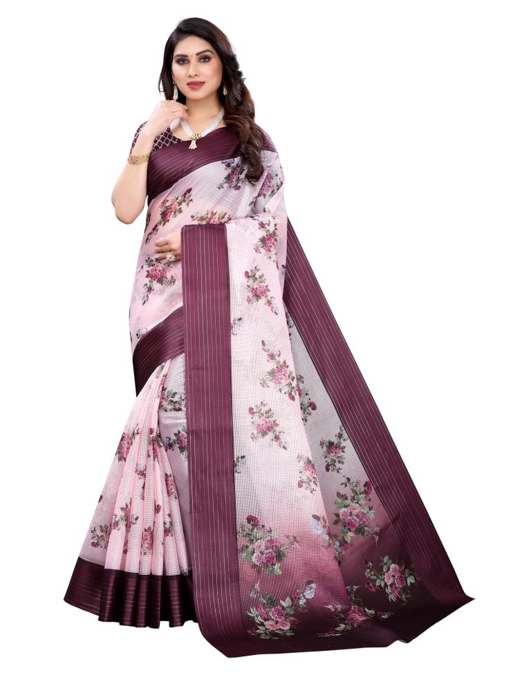 Rose Pink Cotton Saree | Sudathi