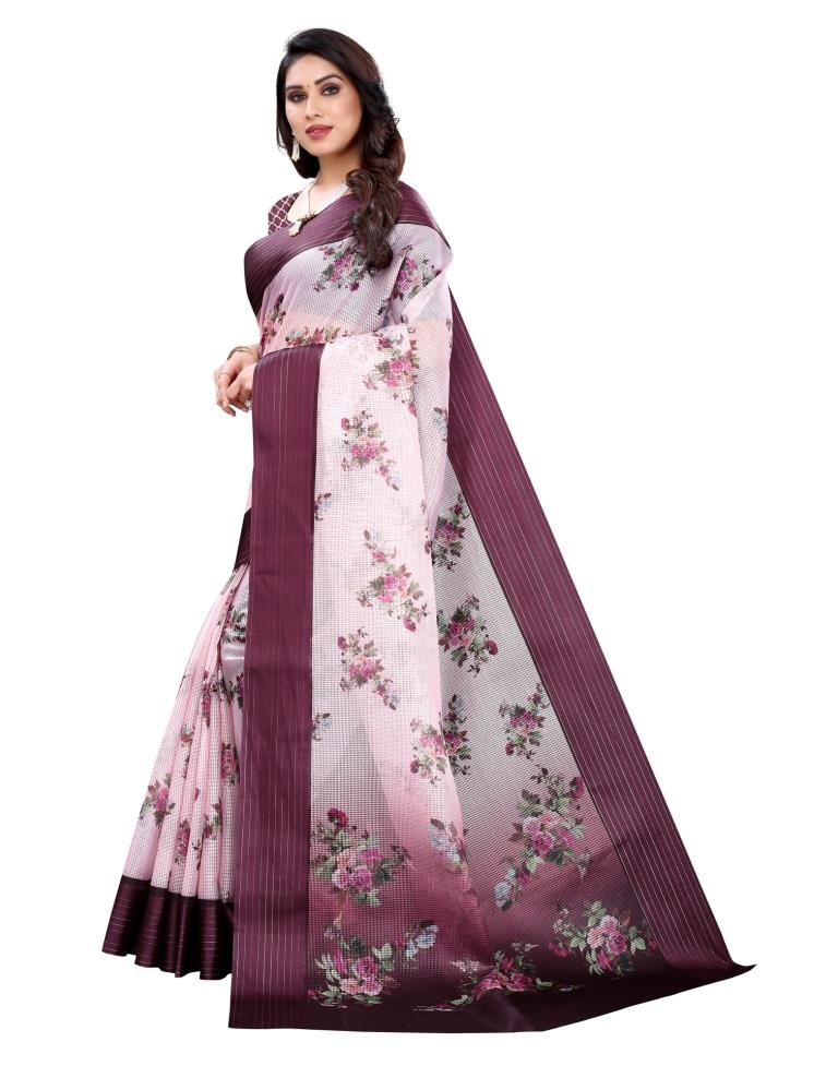 Rose Pink Cotton Saree | Sudathi