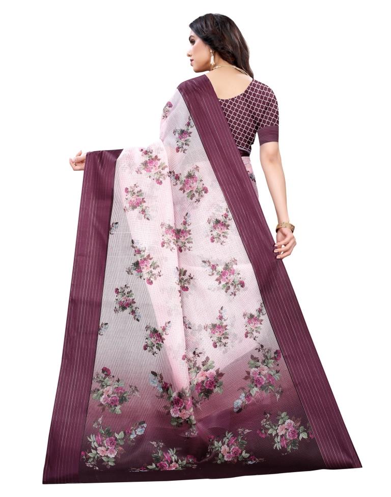 Rose Pink Cotton Saree | Sudathi