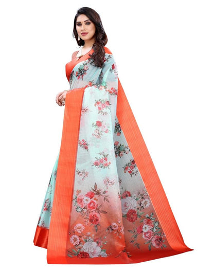 Turquoise Blue Cotton Saree | Sudathi