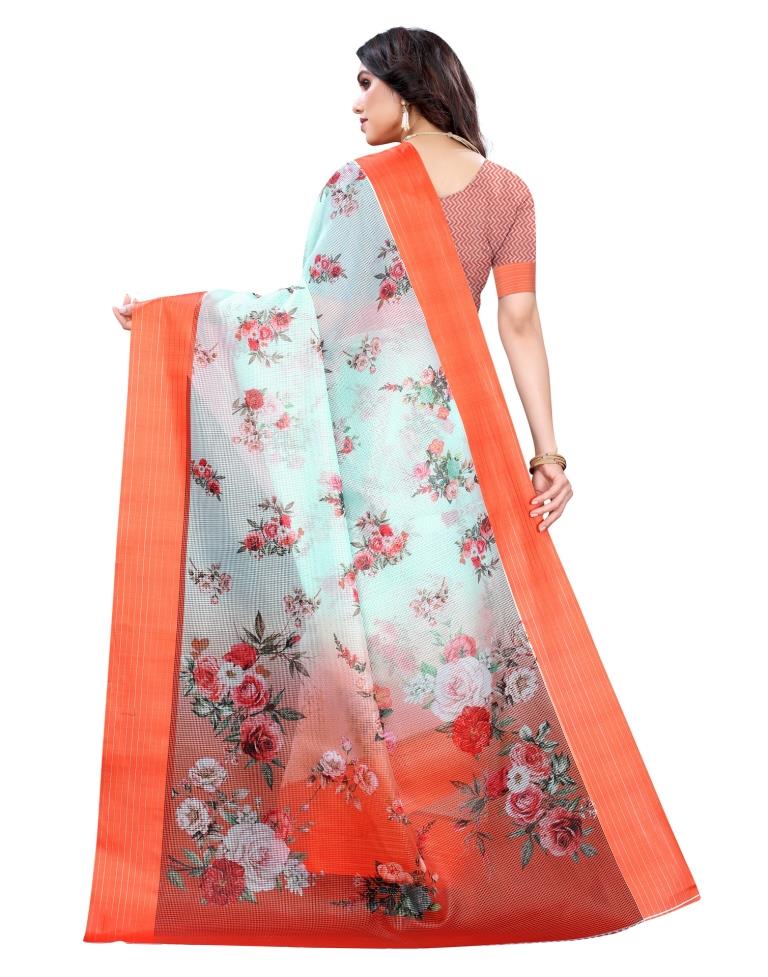 Turquoise Blue Cotton Saree | Sudathi