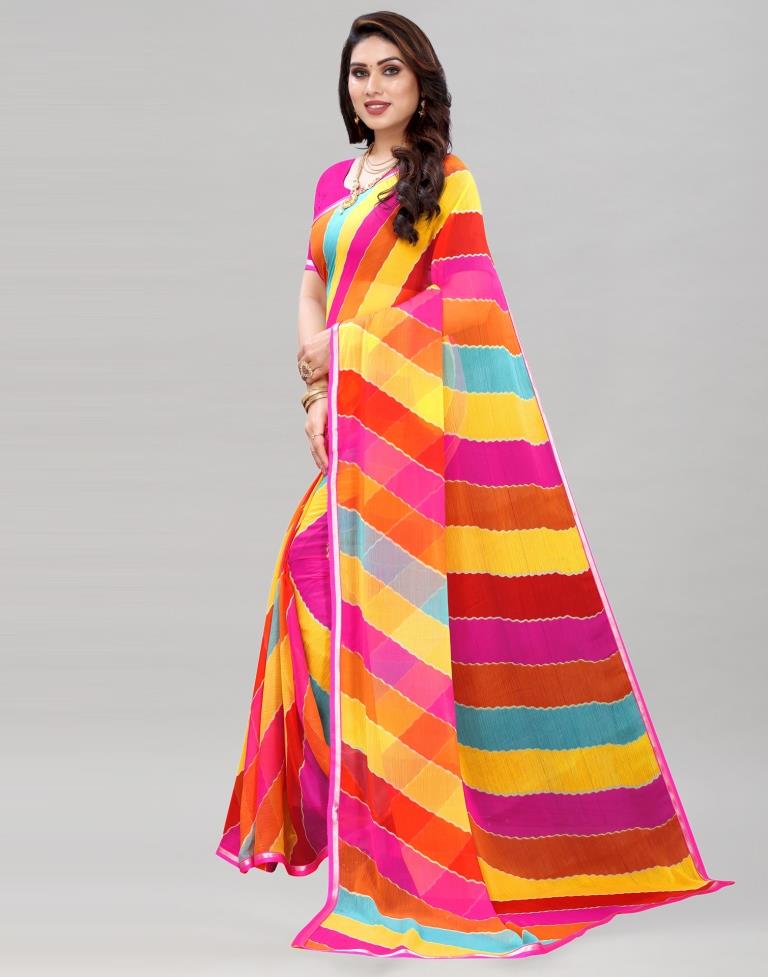 Multi Leheriya Printed Saree | Sudathi