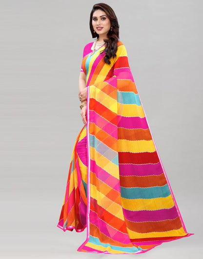 Multi Leheriya Printed Saree | Sudathi