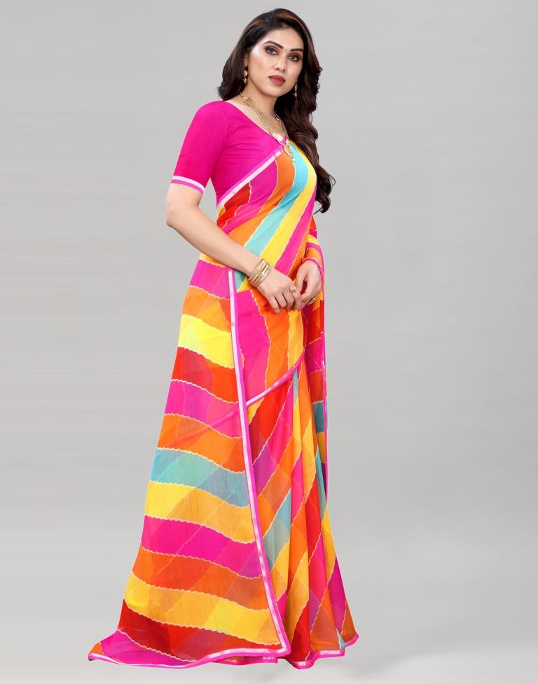 Multi Leheriya Printed Saree | Sudathi