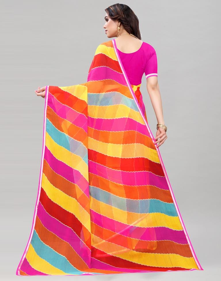 Multi Leheriya Printed Saree | Sudathi