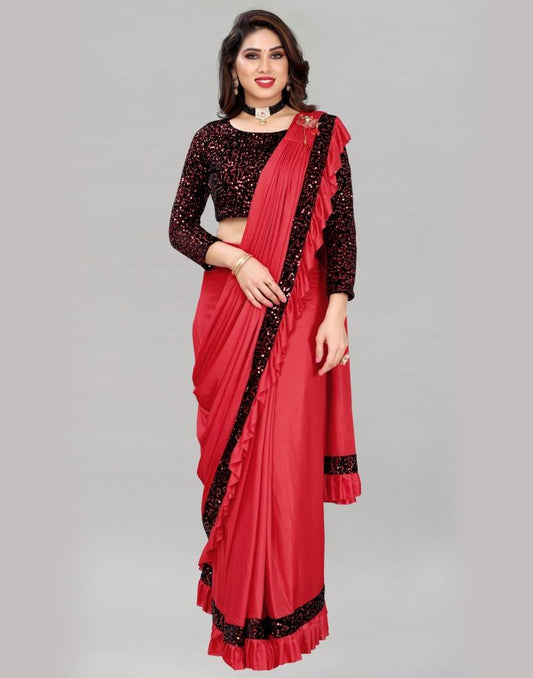 Red Ready To Wear Saree | Sudathi