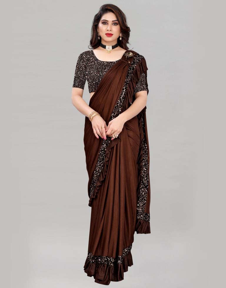 Brown Ready To Wear Saree | Sudathi