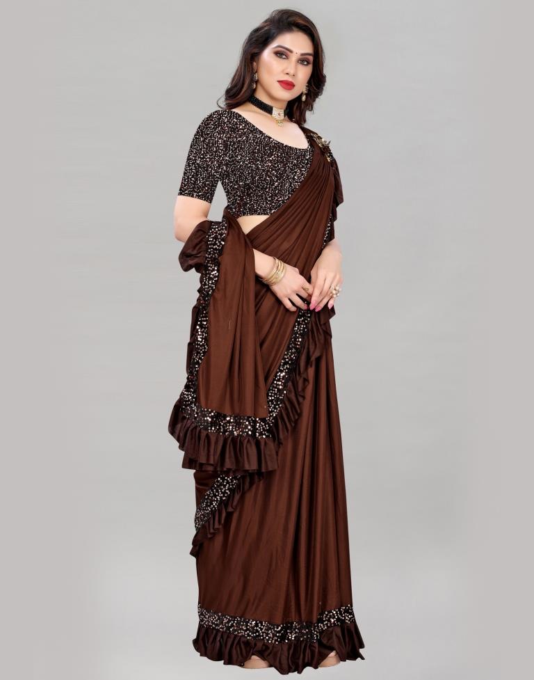 Brown Ready To Wear Saree | Sudathi