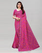 Dark Pink Coloured Georgette Bandhani Printed Casual saree | Sudathi