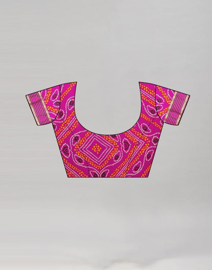 Dark Pink Coloured Georgette Bandhani Printed Casual saree | Sudathi