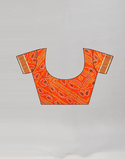 Orange Coloured Georgette Bandhani Printed Casual saree | Sudathi