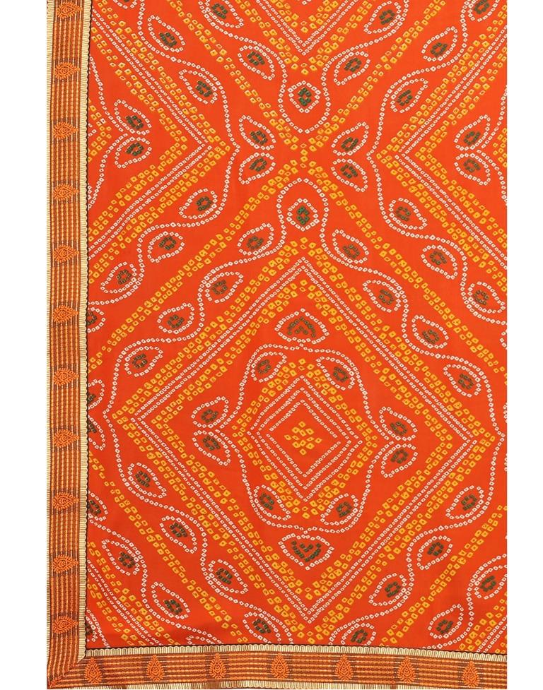 Orange Coloured Georgette Bandhani Printed Casual saree | Sudathi