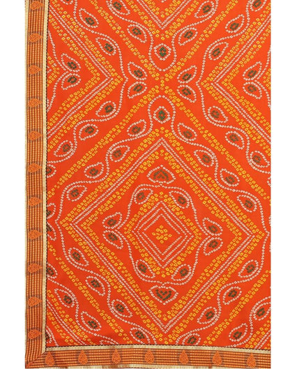 Orange Coloured Georgette Bandhani Printed Casual saree | Sudathi
