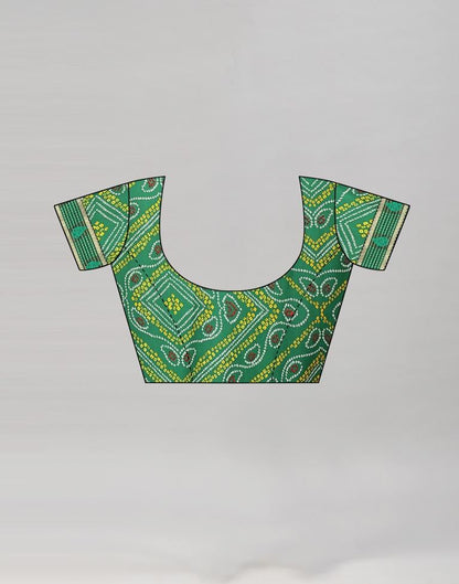 Green Coloured Georgette Bandhani Printed Casual saree | Sudathi