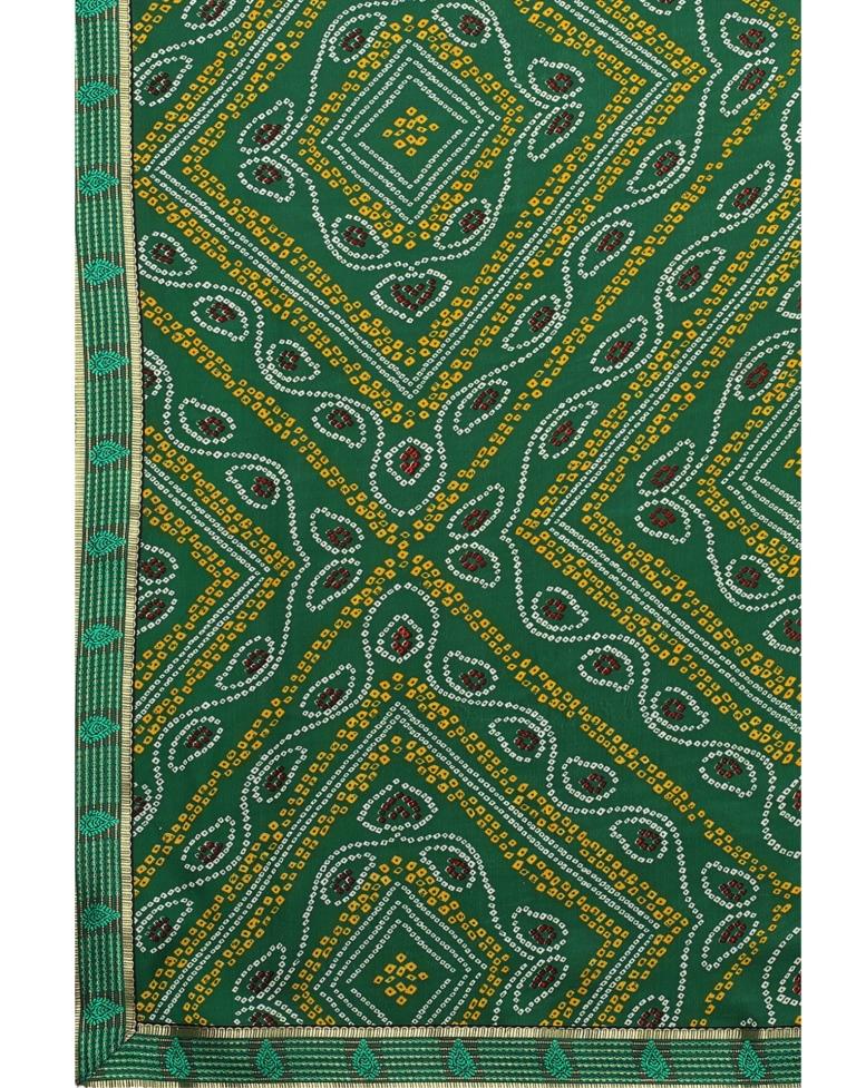 Green Coloured Georgette Bandhani Printed Casual saree | Sudathi