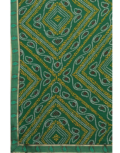 Green Coloured Georgette Bandhani Printed Casual saree | Sudathi