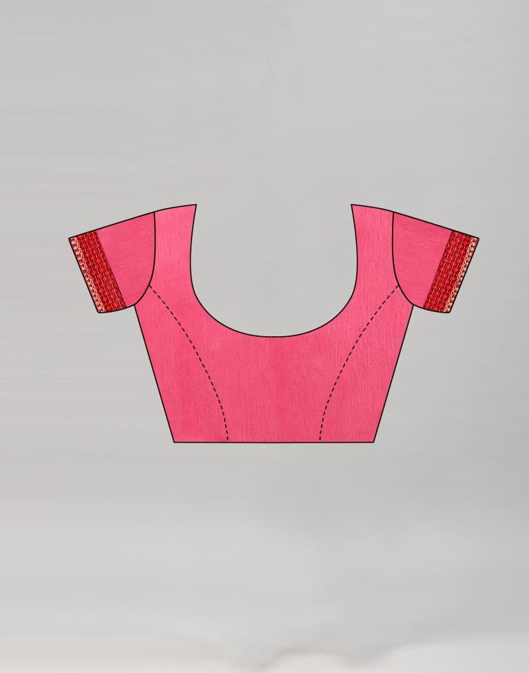 Raspberry Pink Coloured Georgette Bandhani Printed Casual saree | Sudathi