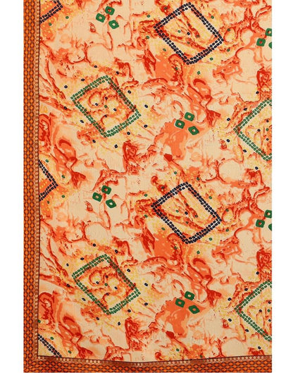 Light Orange Coloured Georgette Bandhani Printed Casual saree | Sudathi