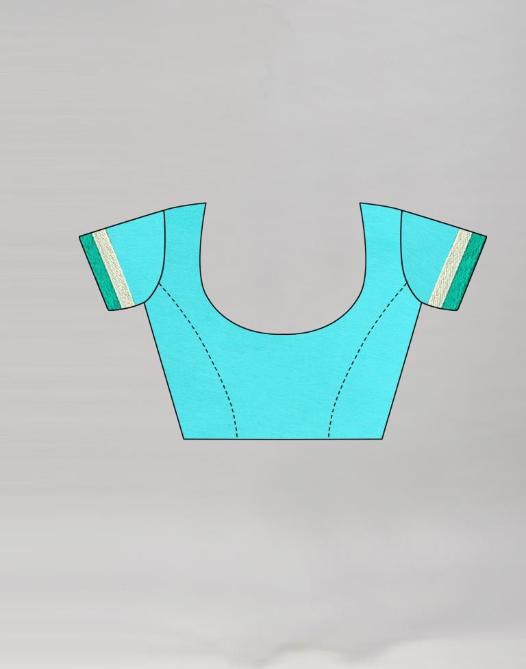 Sky Blue Coloured Georgette Floral Printed Casual saree | Sudathi