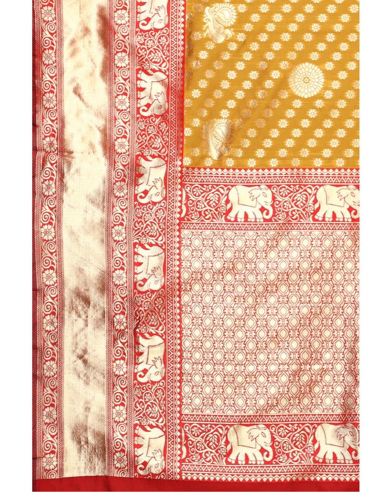 Mustard Yellow Banarasi Saree | Sudathi