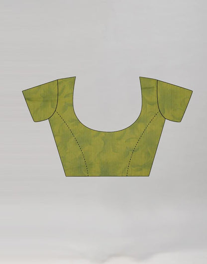 Olive Green Coloured Chiffon Floral Printed Casual Saree | Sudathi